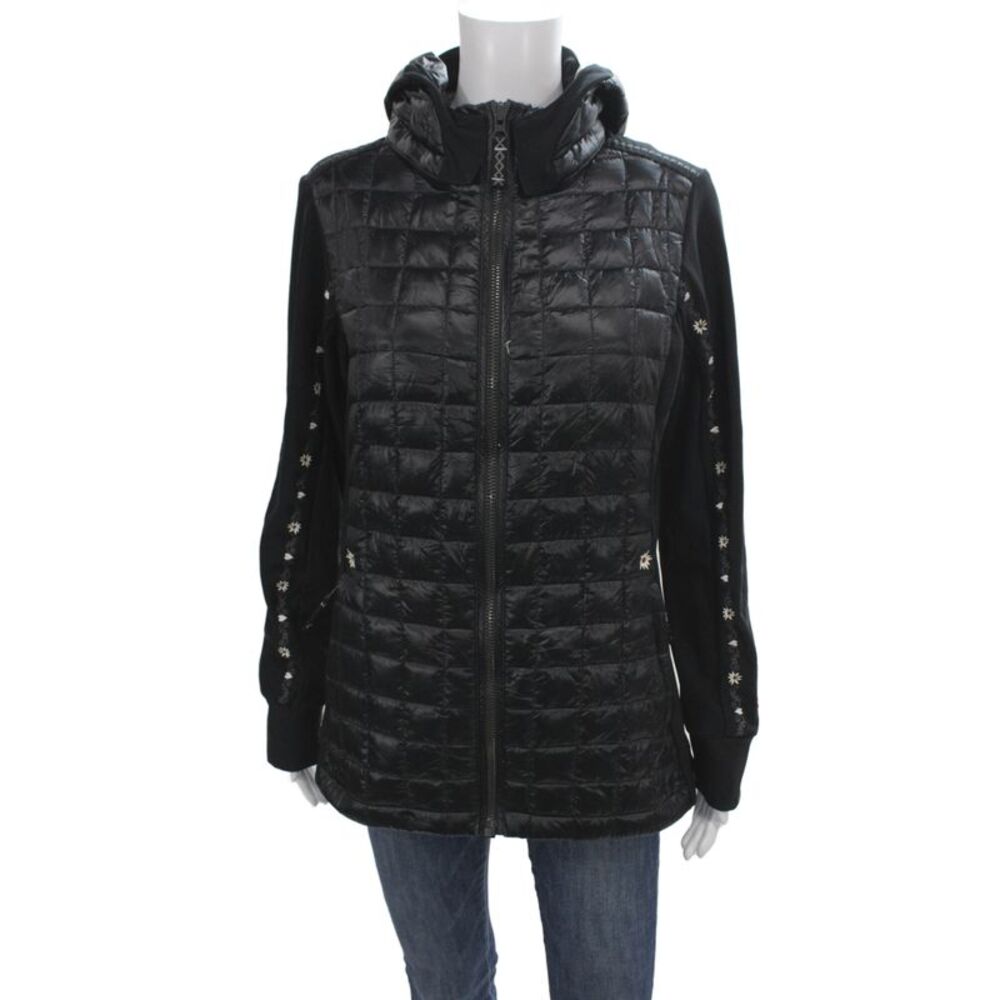 Alp N Rock Womens Puffer Jacket Black Zip Alpine Winter Long Sleeve Size 4
